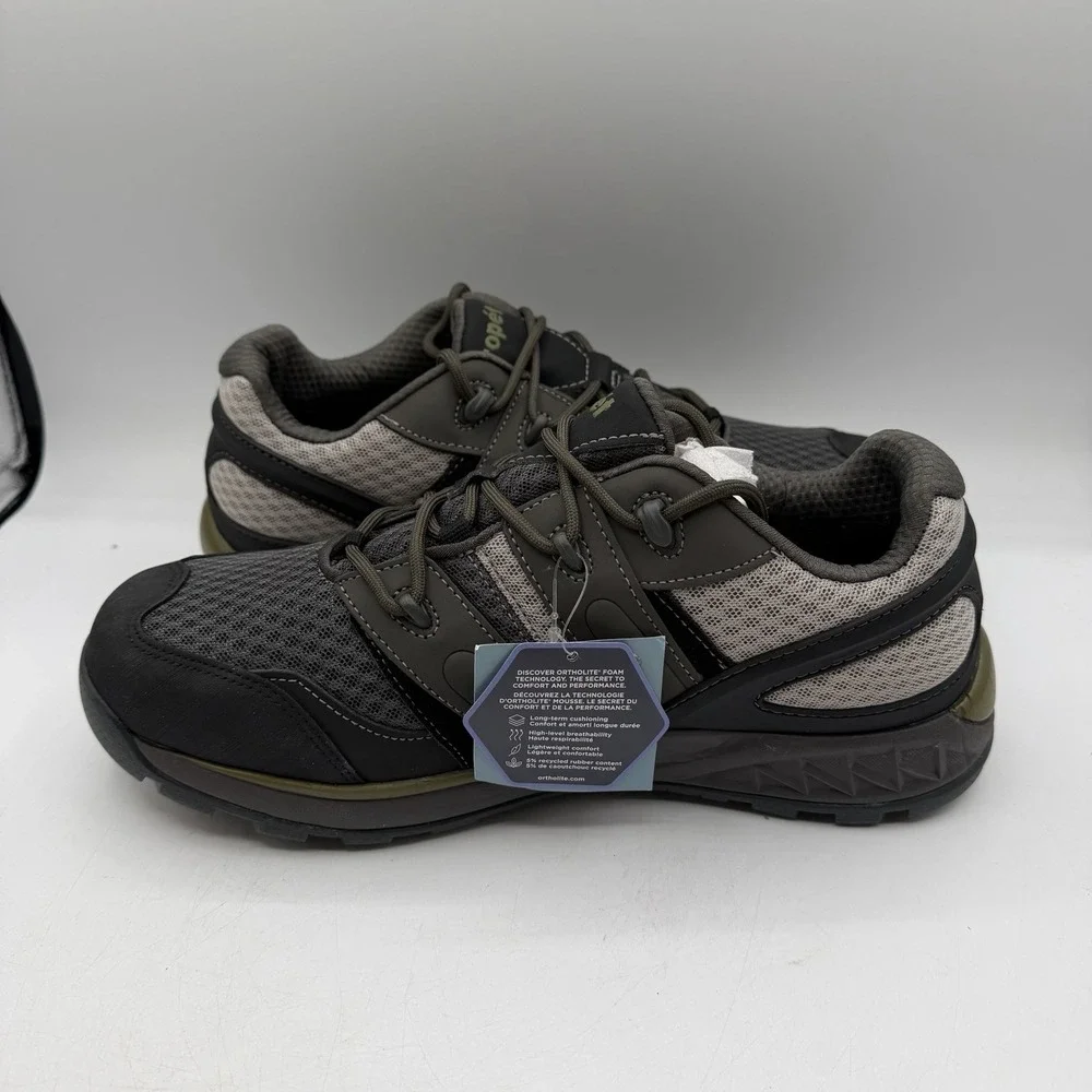 Propet Vercors Shoes Mens Sz 10.5 M(D) Grey/Olive Ortholite Sneakers‎ MOA002S